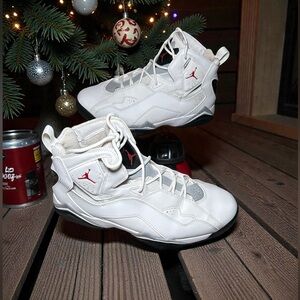 Jordan White and Gray High-Top Sneakers